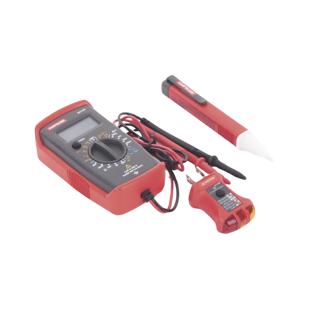 KIT Básico 3 en 1 con Multímetro Digital + Detector de Tensión sin Contacto + Comprobador de Fase GFCI PK-110 - SILYMX
