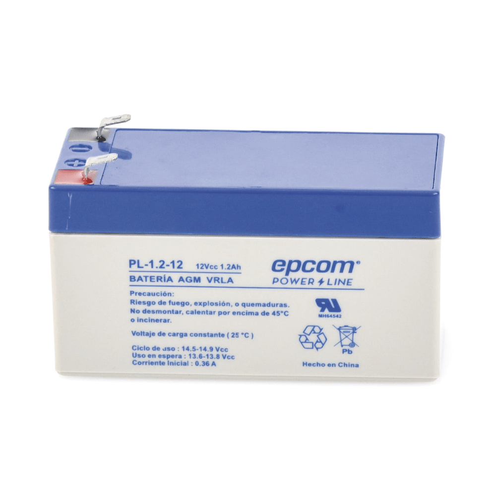 Batería Epcom de respaldo UL 12V 1.2 Ah AGM-VRLA Terminales F1 PL-1.2-12 - SILYMX