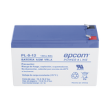 Batería Epcom 12 Vcd 9 Ah AGM-VRLA UL Terminales F1 PL912 - SILYMX