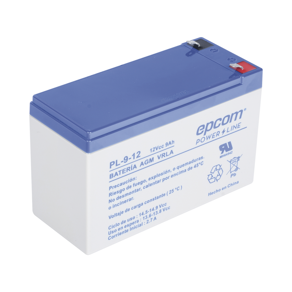 Batería Epcom 12 Vcd 9 Ah AGM-VRLA UL Terminales F1 PL912 - SILYMX