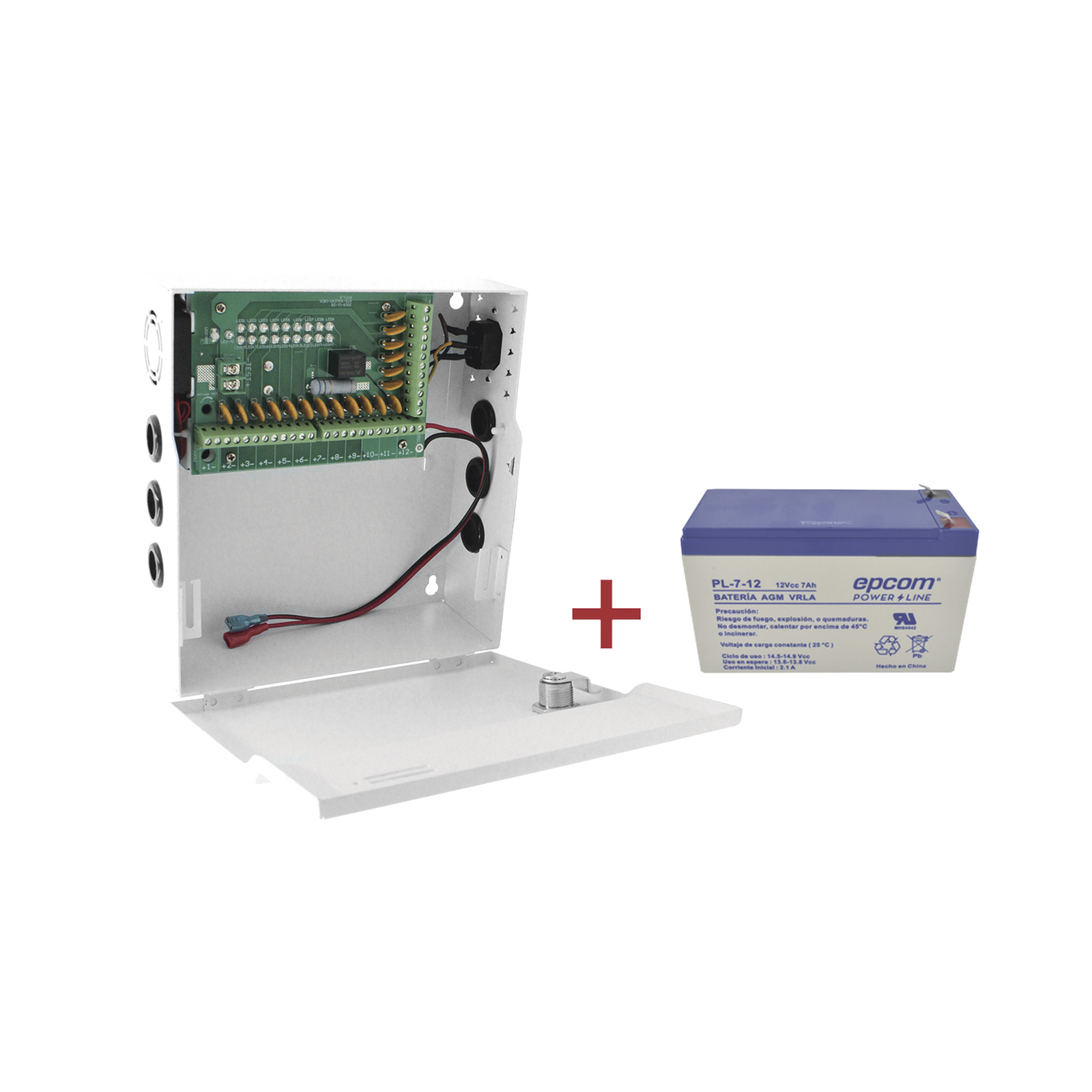 Kit Fuente con 18 salidas 20 Amperes totales Ajuste de voltaje de 11-15 V 20 A modelo PLK12DC20ABK + Batería incluída LK712 EPCOM POWERLINE PLK12DC20ABK/K - SILYMX