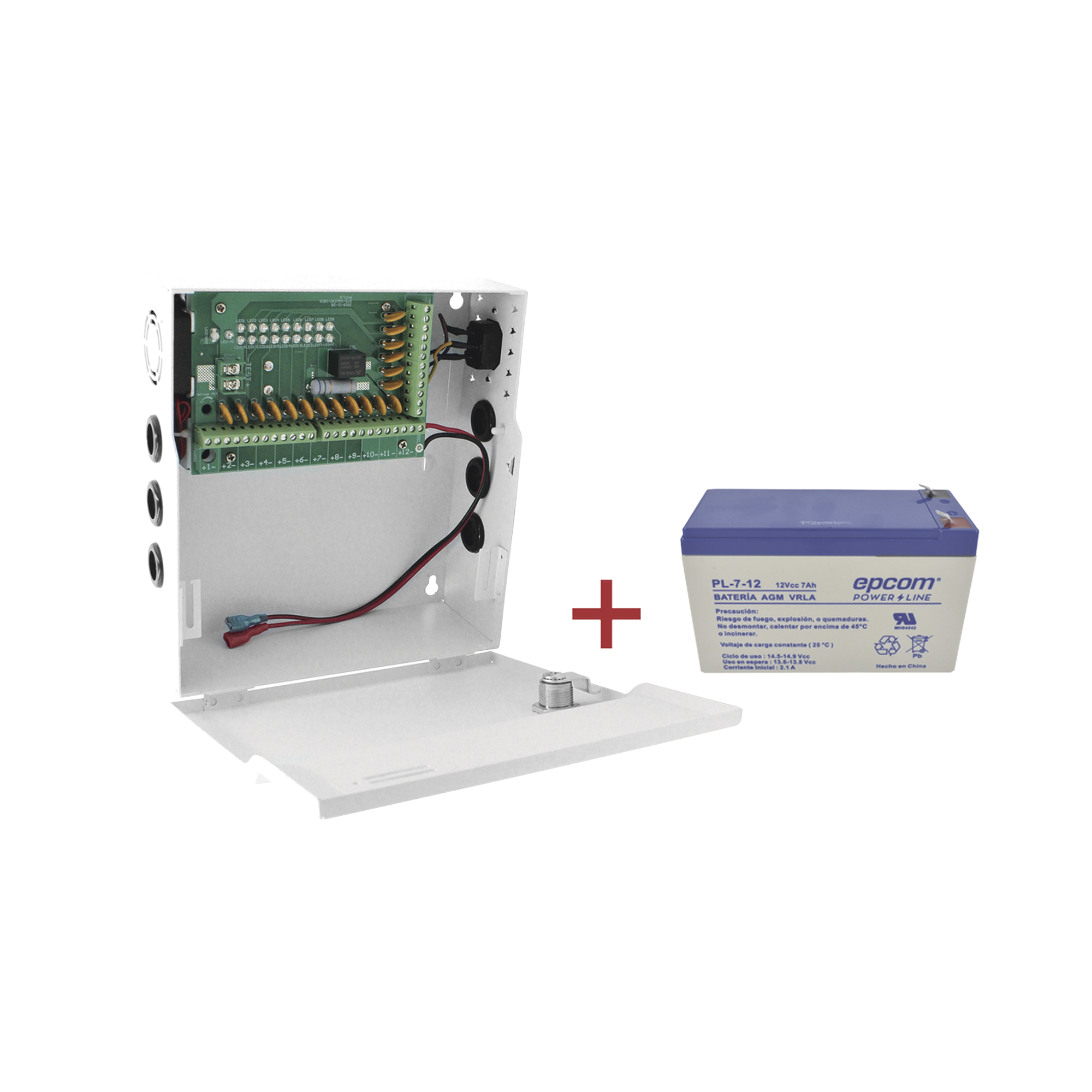 Kit Fuente con 18 salidas 20 Amperes totales Ajuste de voltaje de 11-15 V 20 A modelo PLK12DC20ABK + Batería incluída LK712 EPCOM POWERLINE PLK12DC20ABK/K - SILYMX