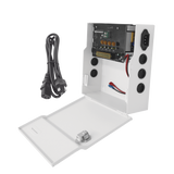 Fuente de Poder Profesional de 12 Vcc @ 4 A Soporta 4 Cámaras Capacidad de Batería de Respaldo (No Incluída) Voltaje de Entrada 96-264 Vca PLK12DC4ABK - SILYMX