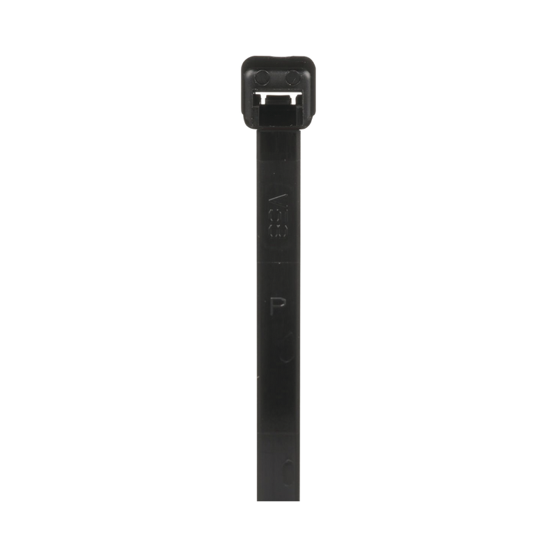 Cincho de Nylon 6.6 de Bloqueo 188 mm largo x 4.8mm ancho Color Negro Exterior Resistente a Rayos UV Paquete de 1000pzPLT2S-M0 - SILYMX