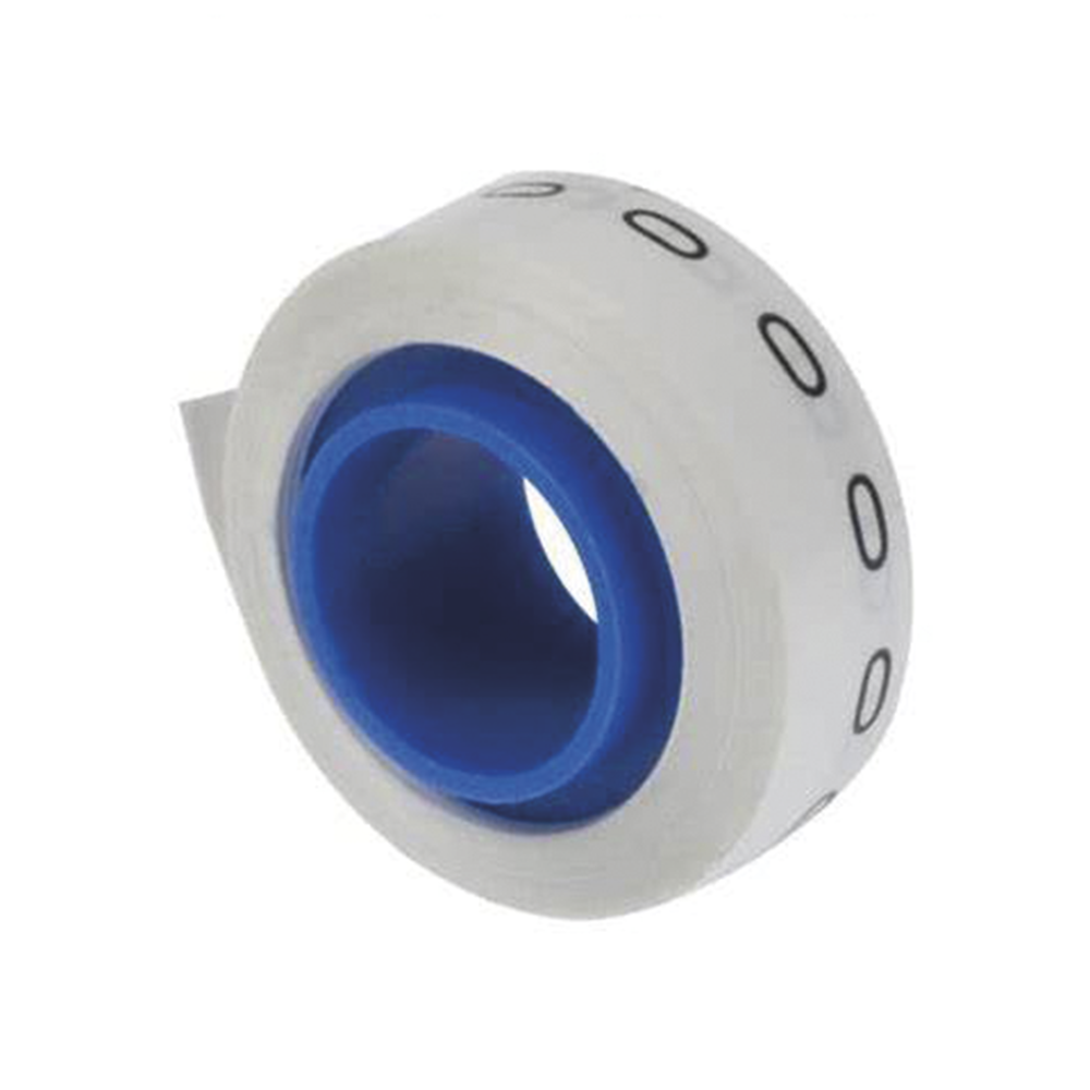 Rollo de Etiquetas Marcadoras Pre-Impresos con el Número 0 de 2.4 metros Color Blanco PMDR-0 - SILYMX