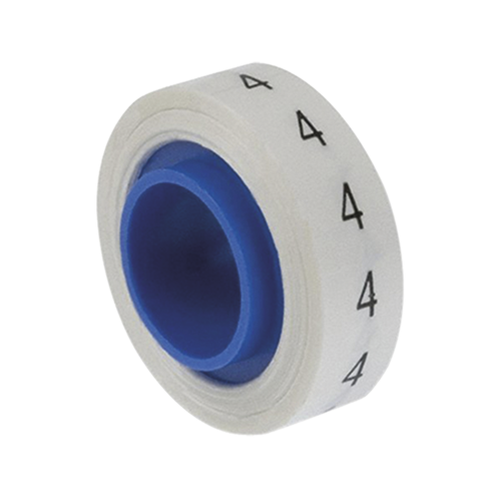 Rollo de Etiquetas Marcadoras Pre-Impresos con el Número 4 de 2.4 metros Color Blanco PMDR-4 - SILYMX