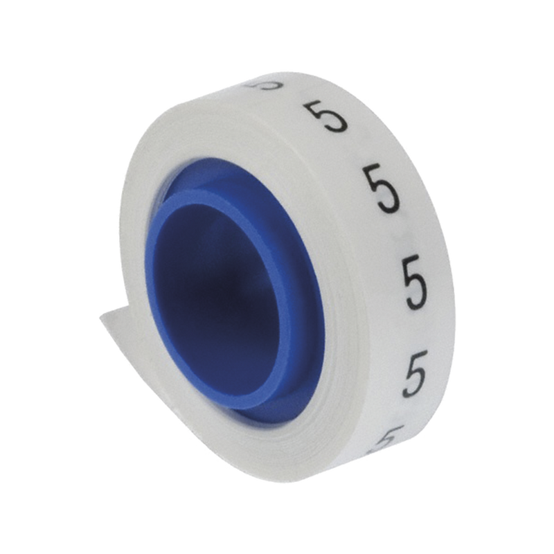 Rollo de Etiquetas Marcadoras Pre-Impresos con el Número 5 de 2.4 metros Color Blanco PMDR-5 - SILYMX