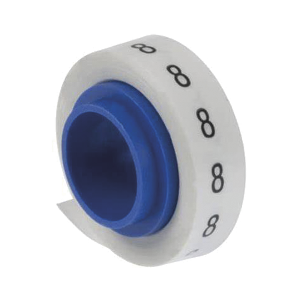 Rollo de Etiquetas Marcadoras Pre-Impresos con el Número 8 de 2.4 metros Color Blanco PMDR-8 - SILYMX