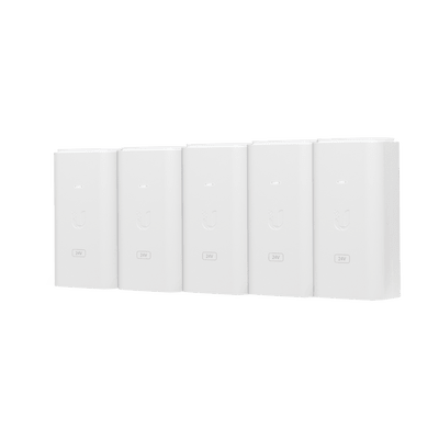 UBIQUITIPOE-24-12W-5P5 Unidades del Adaptador PoE Ubiquiti de 24 VDC, 0.5 A con puerto Gigabit, color blanco - SILYMX