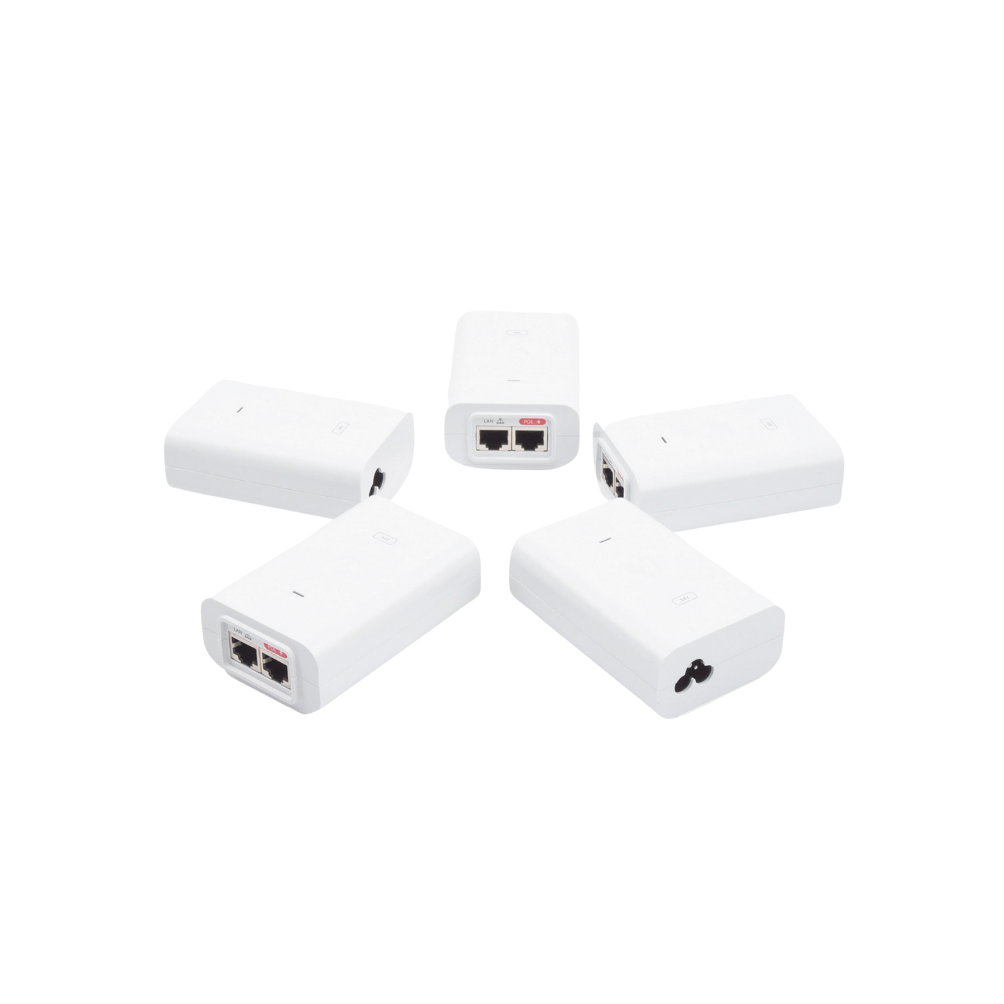 5 Unidades del Adaptador PoE Ubiquiti de 24 VDC 1.0 A con puerto Gigabit POE-24-24W-5P - SILYMX