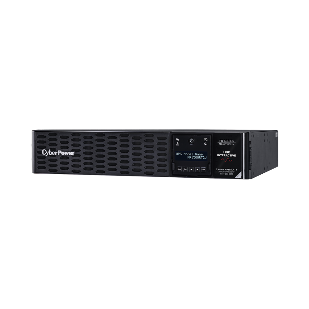 UPS CYBERPOWER de 1500 VA/1500 W Entrada 120 Vca NEMA 5-15P Onda Senoidal Pura Torre o Rack 2 UR Con 8 Tomas NEMA 5-15R PR1500RT2U - SILYMX