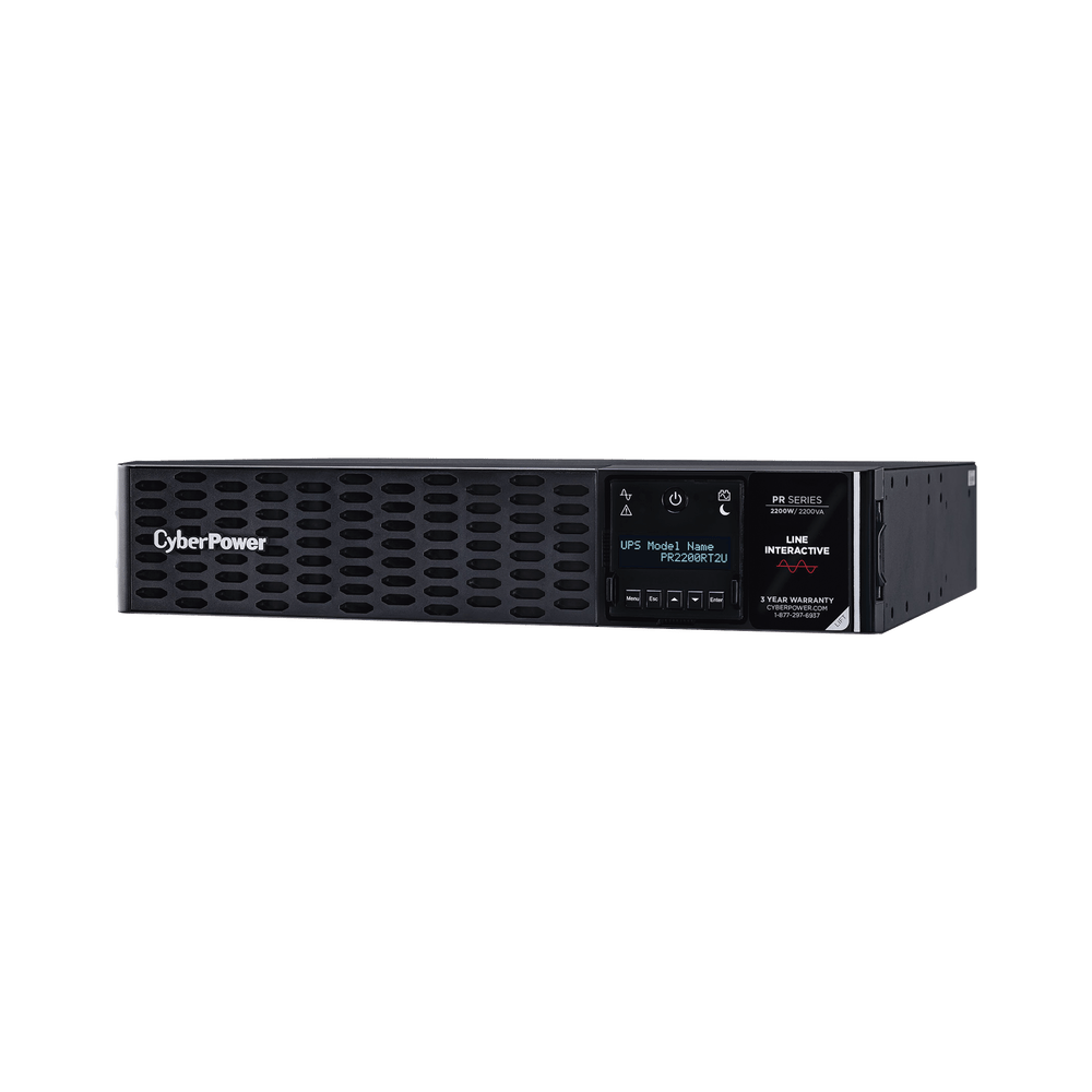 UPS CYBERPOWER de 2200 VA/2200 W Entrada 120 Vca NEMA L5-30P Onda Senoidal Pura Torre o Rack 2 UR Con 8 Tomas NEMA 5-20R PR2200RT2U - SILYMX