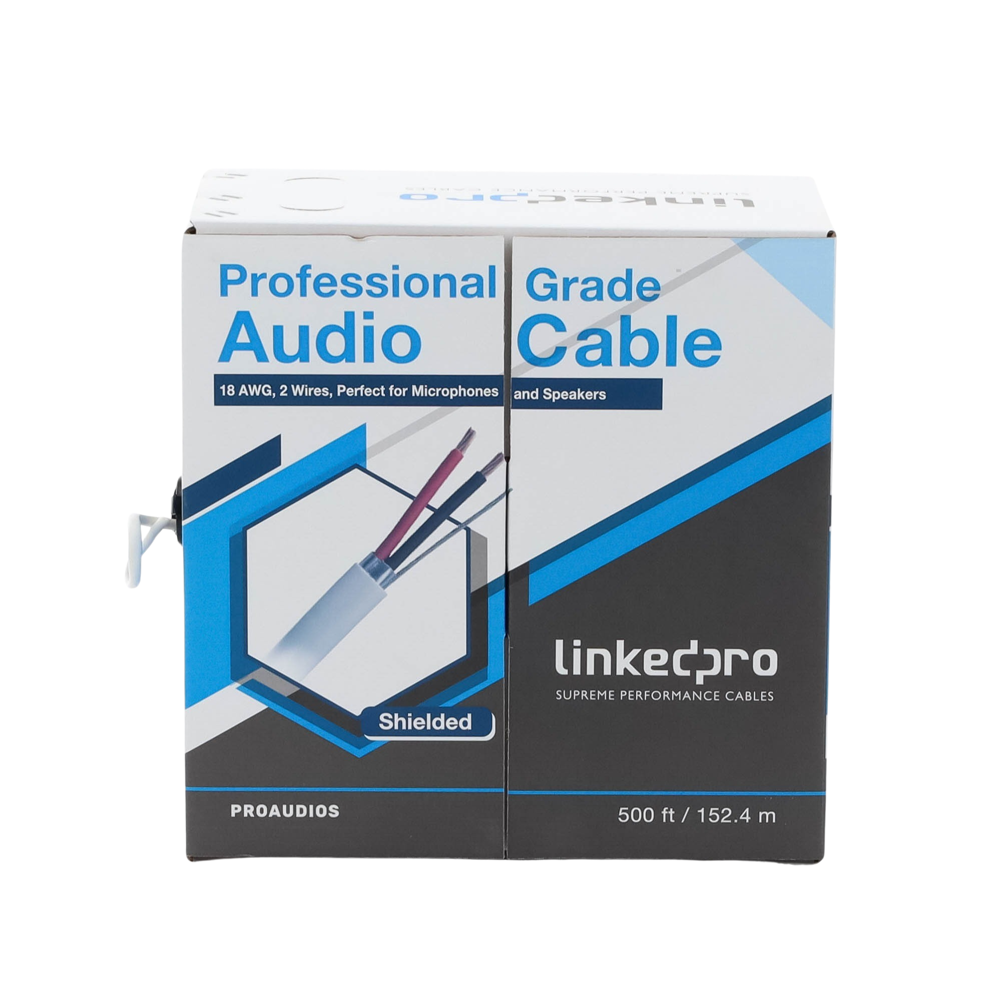Cable para audio profesional 2 x 18 AWG 100% cobre BLINDADO perfecto para bocinas y micrófonos bobina de 152 m PRO-AUDIO-S - SILYMX