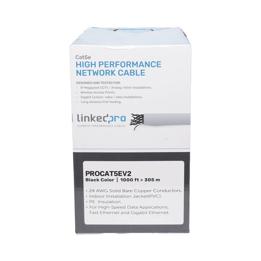 Bobina de cable de 305 m ( 1000 ft ) Cat5e alto desempeño de color Gris UL para aplicaciones en video vigilancia redes de datos Uso Interior - SILYMX