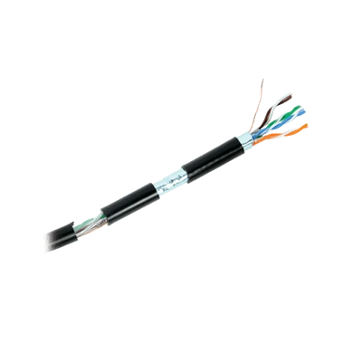 Bobina de cable de 152 m, Cat5e, FTP, blindado, para intemperie, color negro, UL, color negro, para aplicaciones en video vigilancia, redes de datos - SILYMX