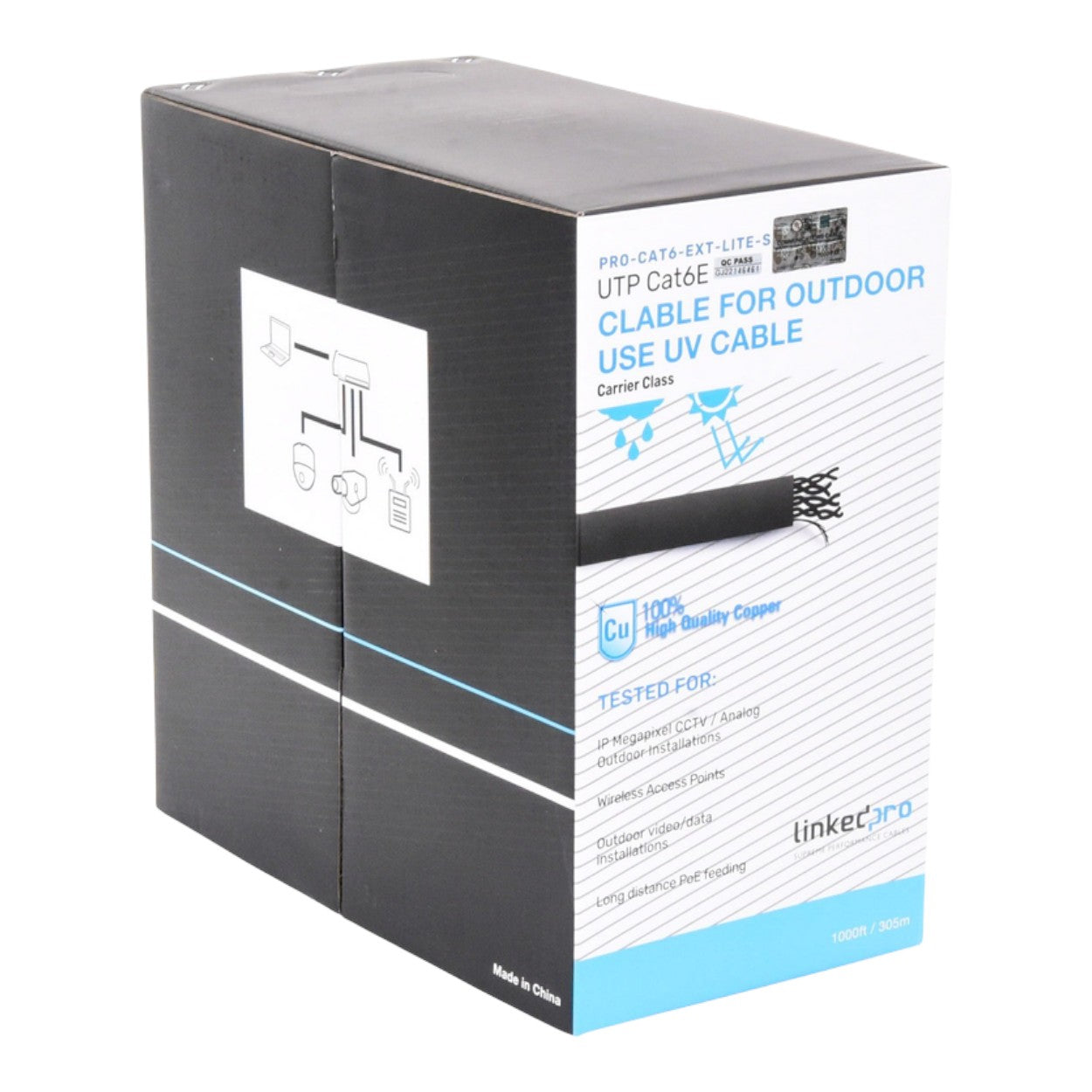 Bobina Cable Linkedpro 305mts Cat6 24awg Pro-cat-6-ext-lites - SILYMX