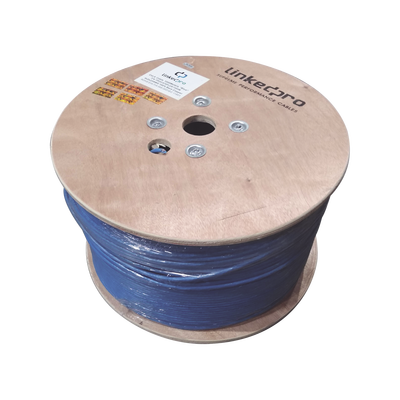 Bobina Cable UTP Cat6+ LINKEDPRO 23 AWG 1000 Metros Azul Super Flexible Alto Desempeño Garantia Vida CCTV IP - PRO-CAT-6-PLUS/1000M - SILYMX