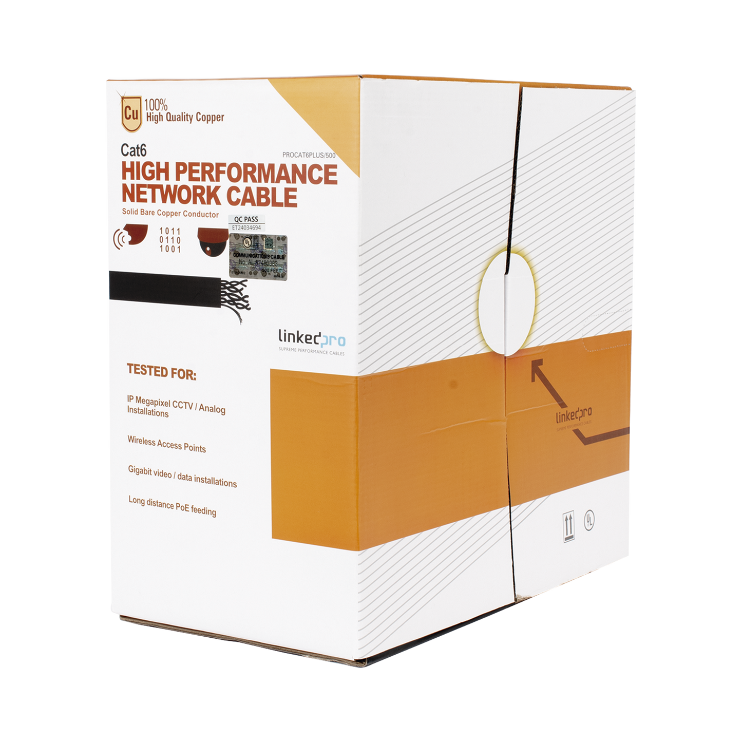 Bobina de Cable Cat6+ 23 AWG 152.5 m Azul Full Gigabit PRO-CAT-6-PLUS/500 - SILYMX