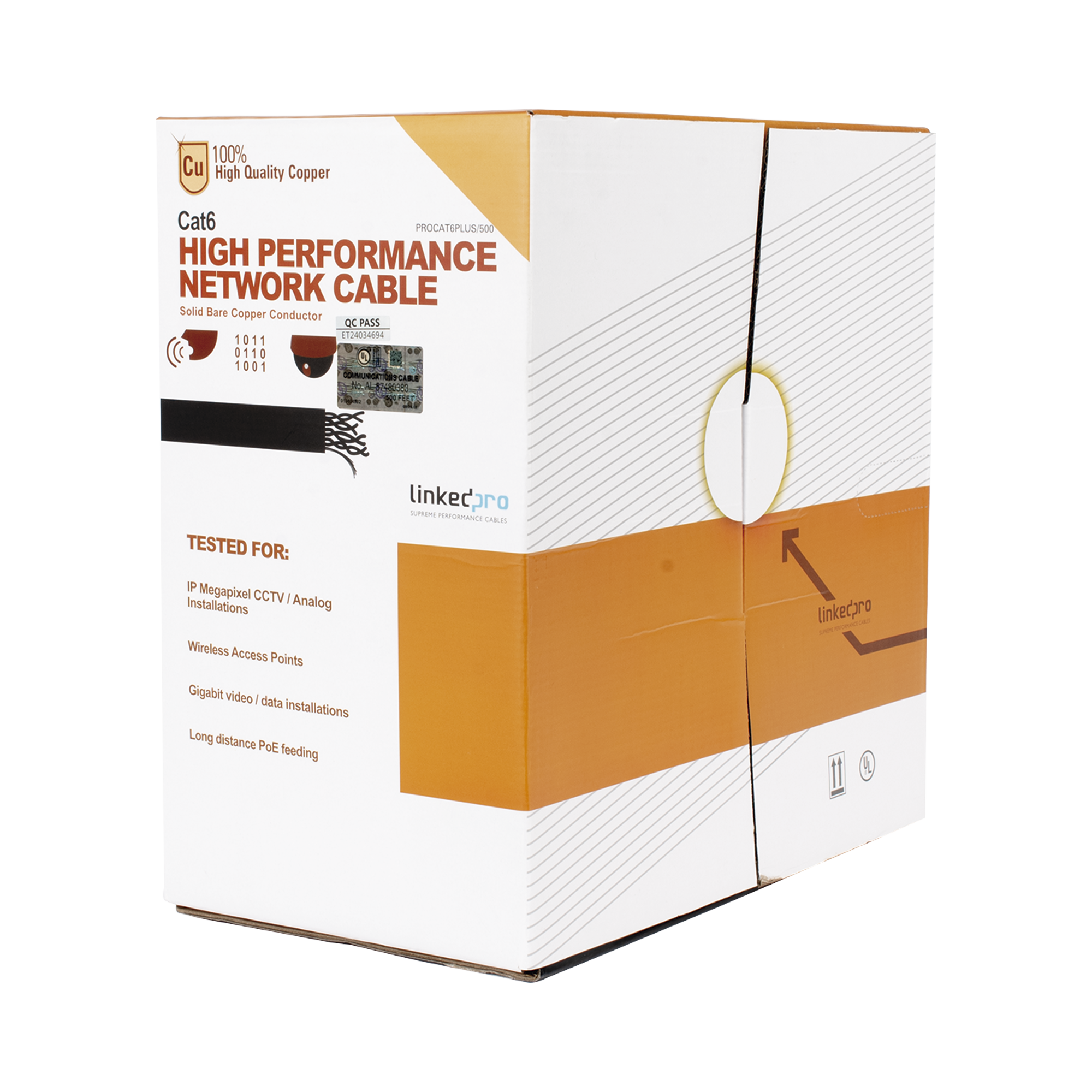 Bobina de Cable Cat6+ 23 AWG 152.5 m Azul Full Gigabit PRO-CAT-6-PLUS/500 - SILYMX