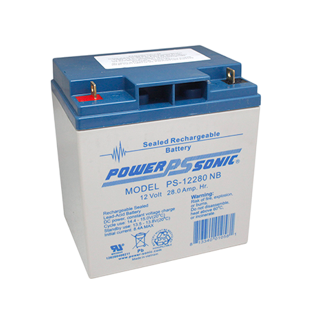 Batería Power Sonic 12V 28Ah AGM/VRLA Respaldo de Energía Terminal NB Vida Útil 5 Años UL PS-12280-NB