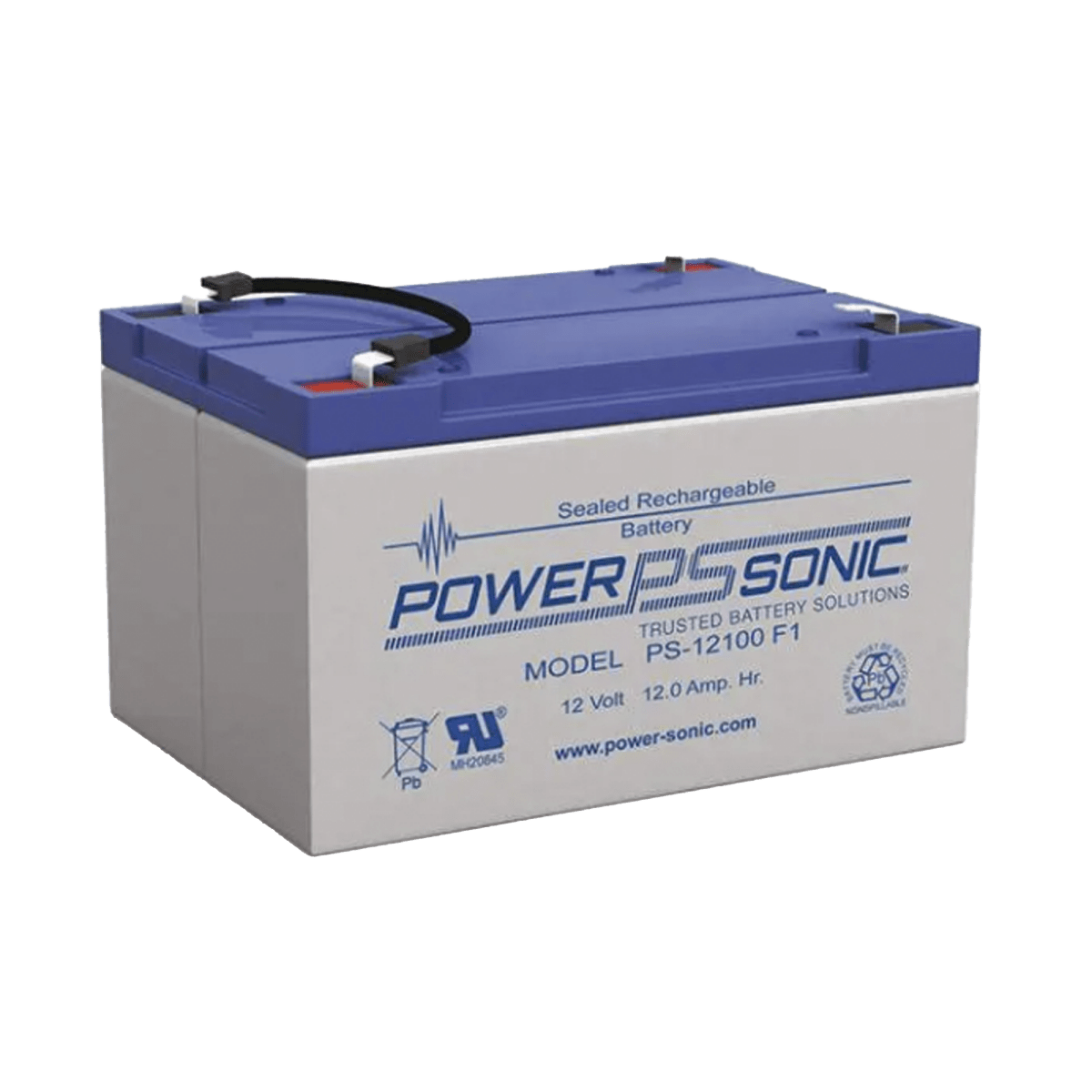 BateríasPOWER SONICPS-12100-F1Batería 12V 12Ah Power Sonic PS - 12100 - F1 · AGM/VRLA · Terminal F1 · Vida Útil 5 Años · Certificación UL - SILYMX
