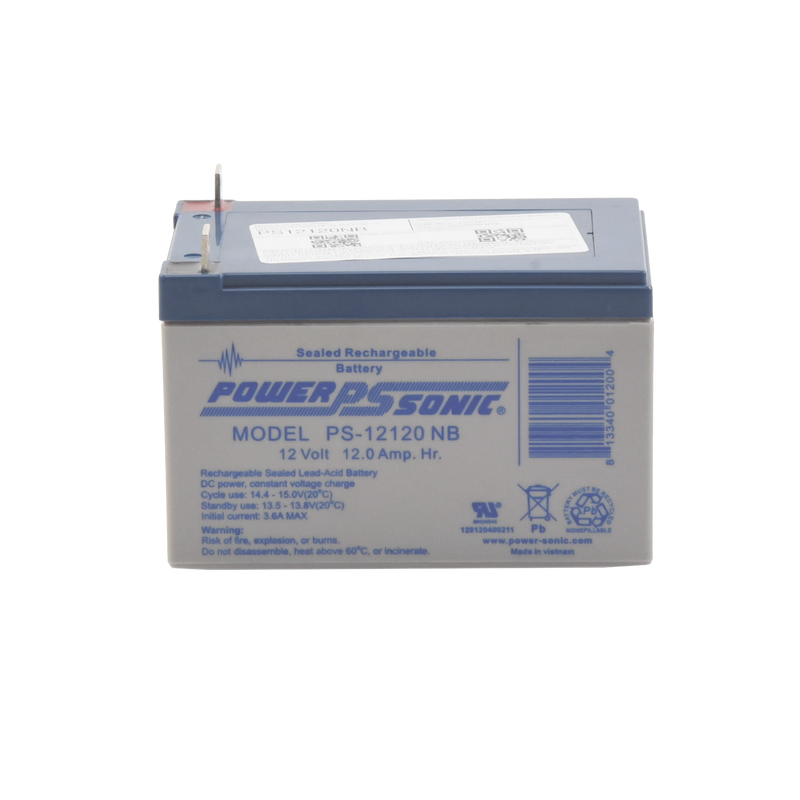 Batería 12V 12AH Para Respaldo AGM/VRLA 5 Años Vida Útil Terminales NB Reconocida UL POWER SONIC PS-12120-NB - SILYMX