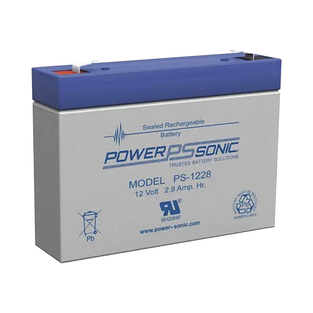 Batería 12V 2.8AH Para Respaldo AGM/VRLA 5 Años Vida Útil Terminales F1 Reconocida UL POWER SONIC PS-1228-F1 - SILYMX