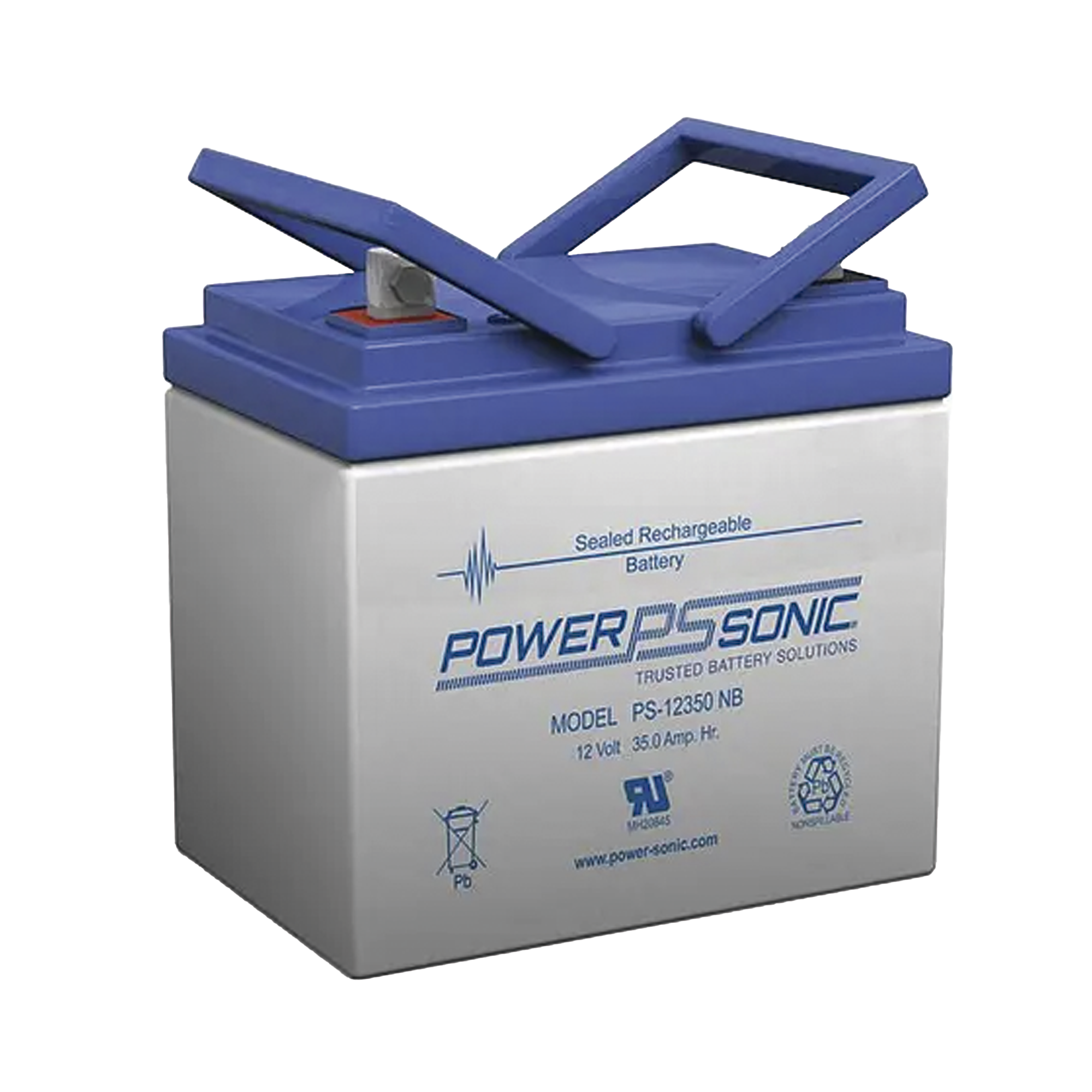 Batería 12V 35AH Para Respaldo AGM/VRLA 5 Años Vida Útil Terminales NB Reconocida UL POWER SONIC PS-12350-NB - SILYMX