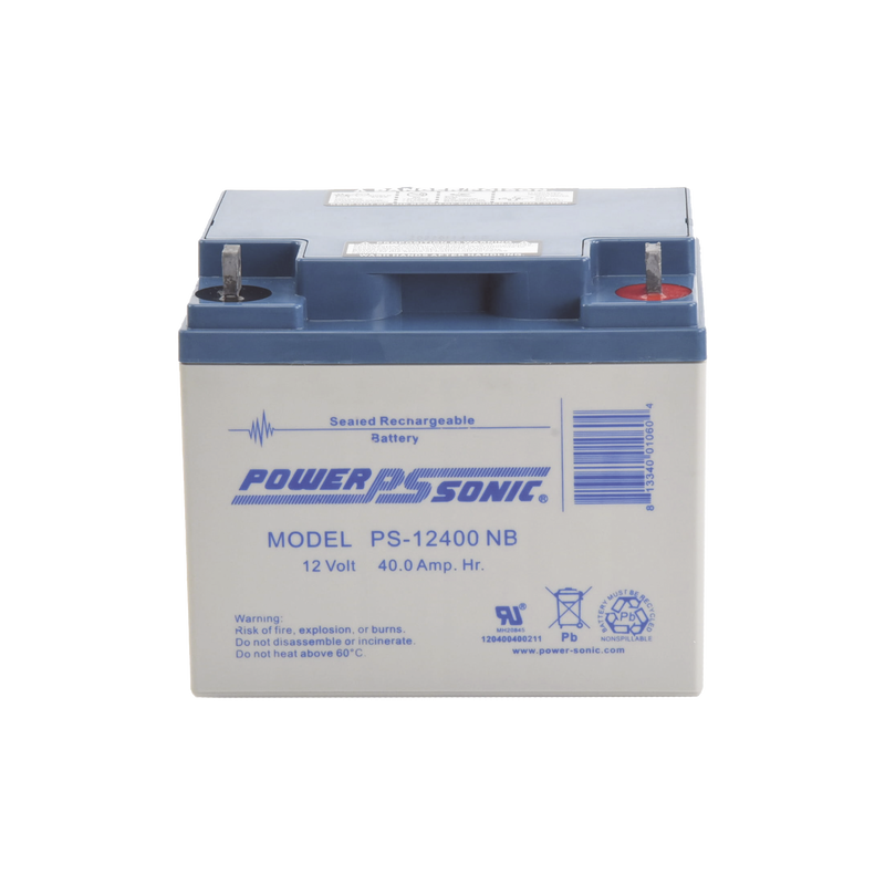 Batería 12V 40AH Para Respaldo AGM/VRLA 5 Años Vida Útil Terminales NB Reconocida UL POWER SONIC PS-12400-NB - SILYMX