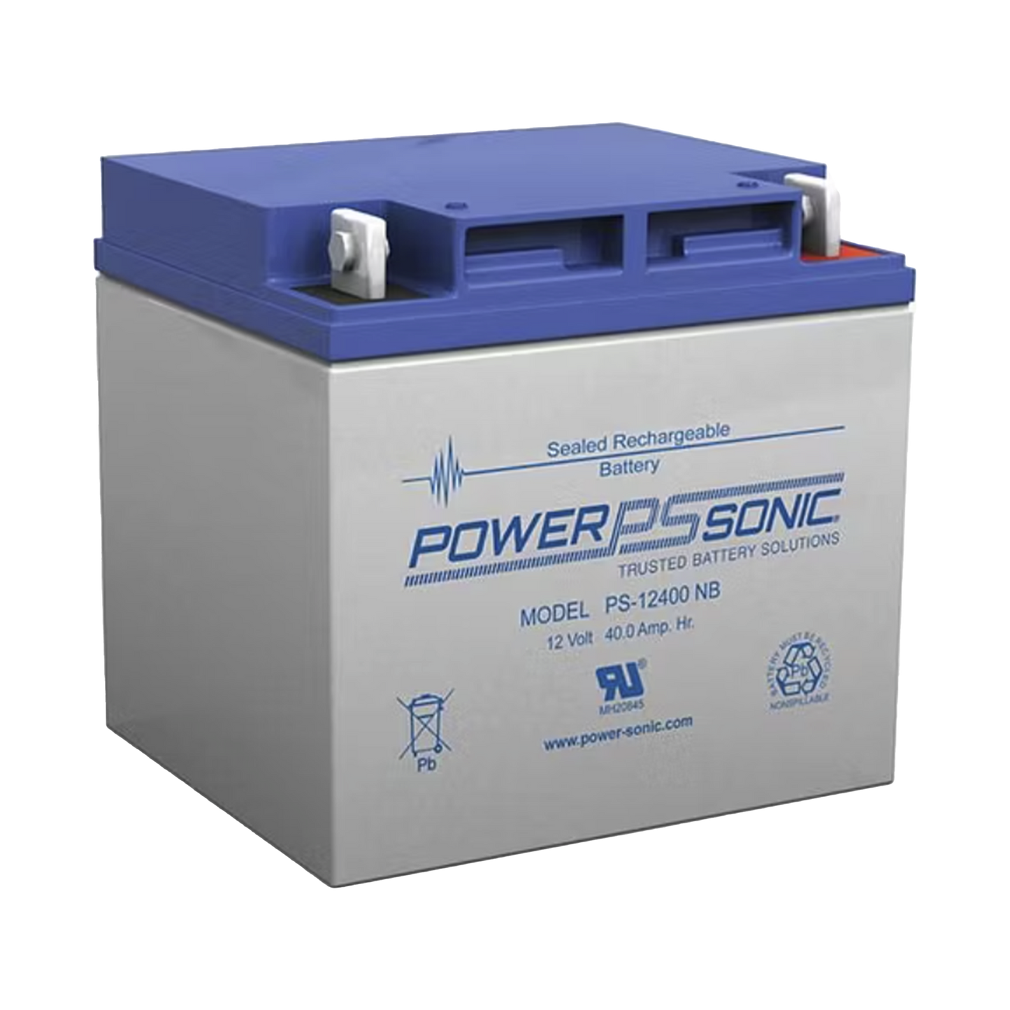 Batería 12V, 40AH, Para Respaldo, Tecnologías AGM/VRLA, 5 Años Vida Útil, Terminales NB4, Reconocida UL  