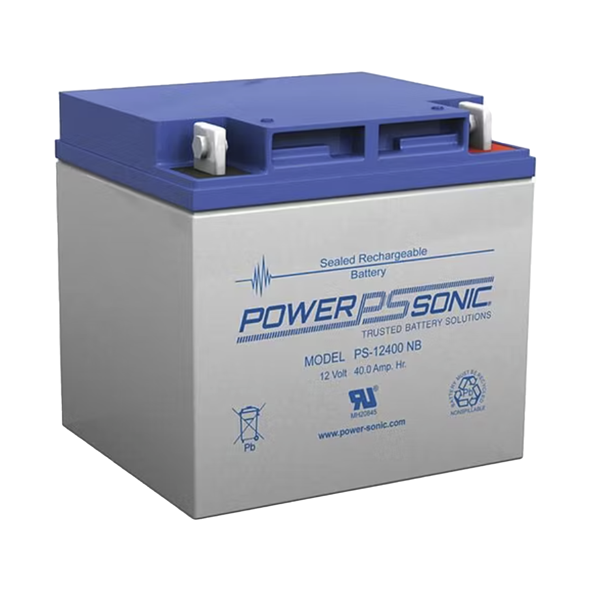 Batería 12V, 40AH, Para Respaldo, Tecnologías AGM/VRLA, 5 Años Vida Útil, Terminales NB4, Reconocida UL  