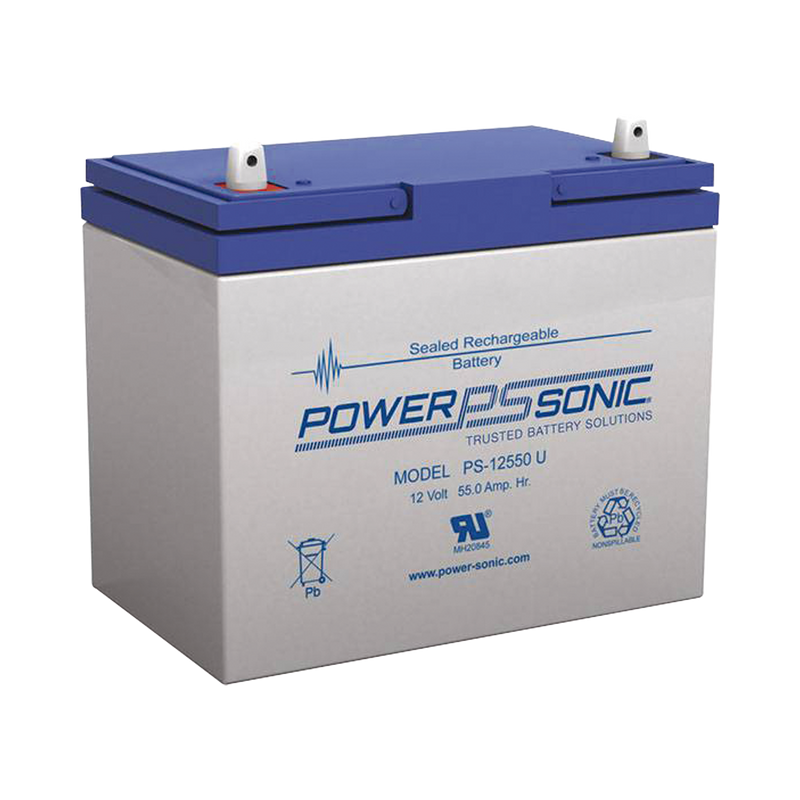 Batería 12V 55AH Para Respaldo AGM/VRLA 5 Años Vida Útil Terminales U Reconocida UL POWER SONIC PS-12550U - SILYMX