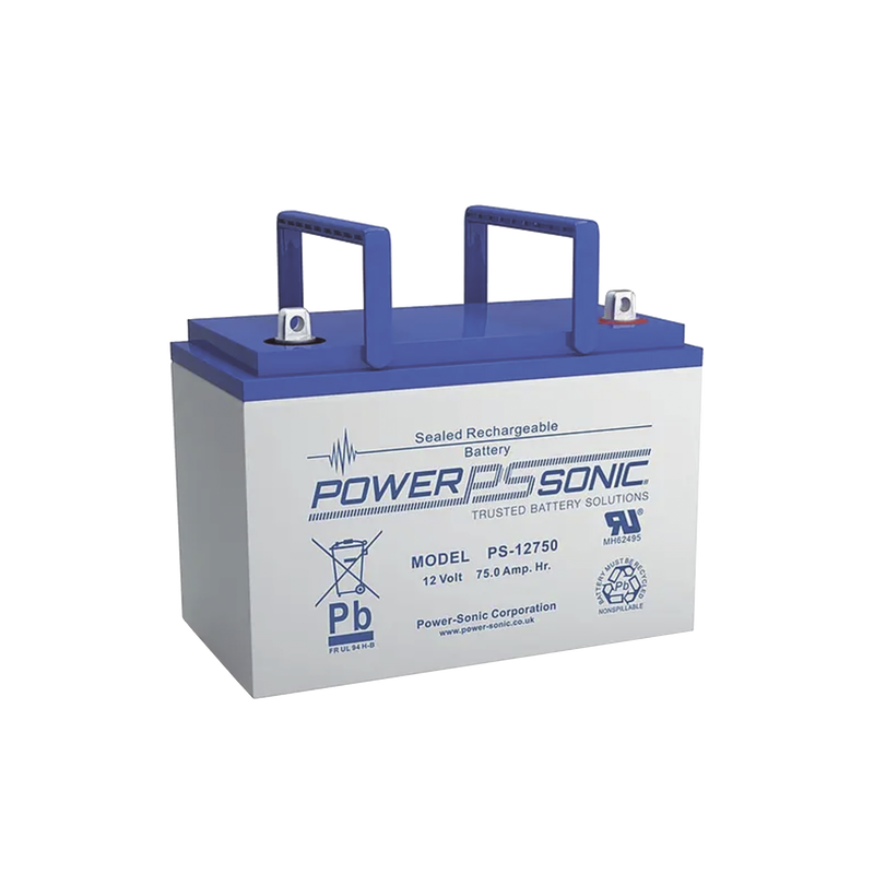 Batería 12V 78.6AH Para Respaldo AGM/VRLA 10-12 Años Vida Útil Terminales U Reconocida UL POWER SONIC PS-12750-U - SILYMX
