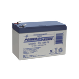 Batería 12V 8AH Para Respaldo AGM/VRLA 5 Años Vida Útil Terminales F2 Reconocida UL POWER SONIC PS-1280-F2 - SILYMX