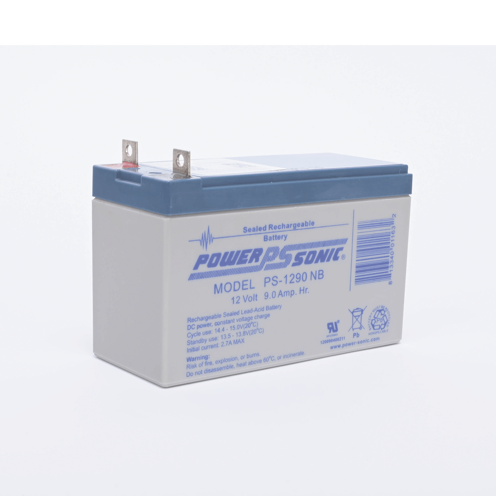 Batería Powersonic AGM Ácido de Plomo Sellada Recargable 12V 9AH 5 Años Vida Útil Terminales tipo NB Reconocida UL PS-1290-NB - SILYMX
