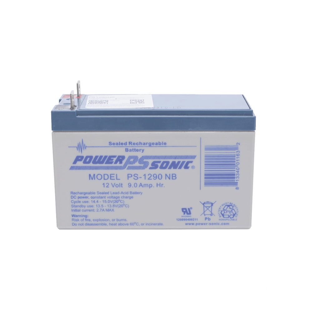 Batería Powersonic AGM Ácido de Plomo Sellada Recargable 12V 9AH 5 Años Vida Útil Terminales tipo NB Reconocida UL PS-1290-NB - SILYMX