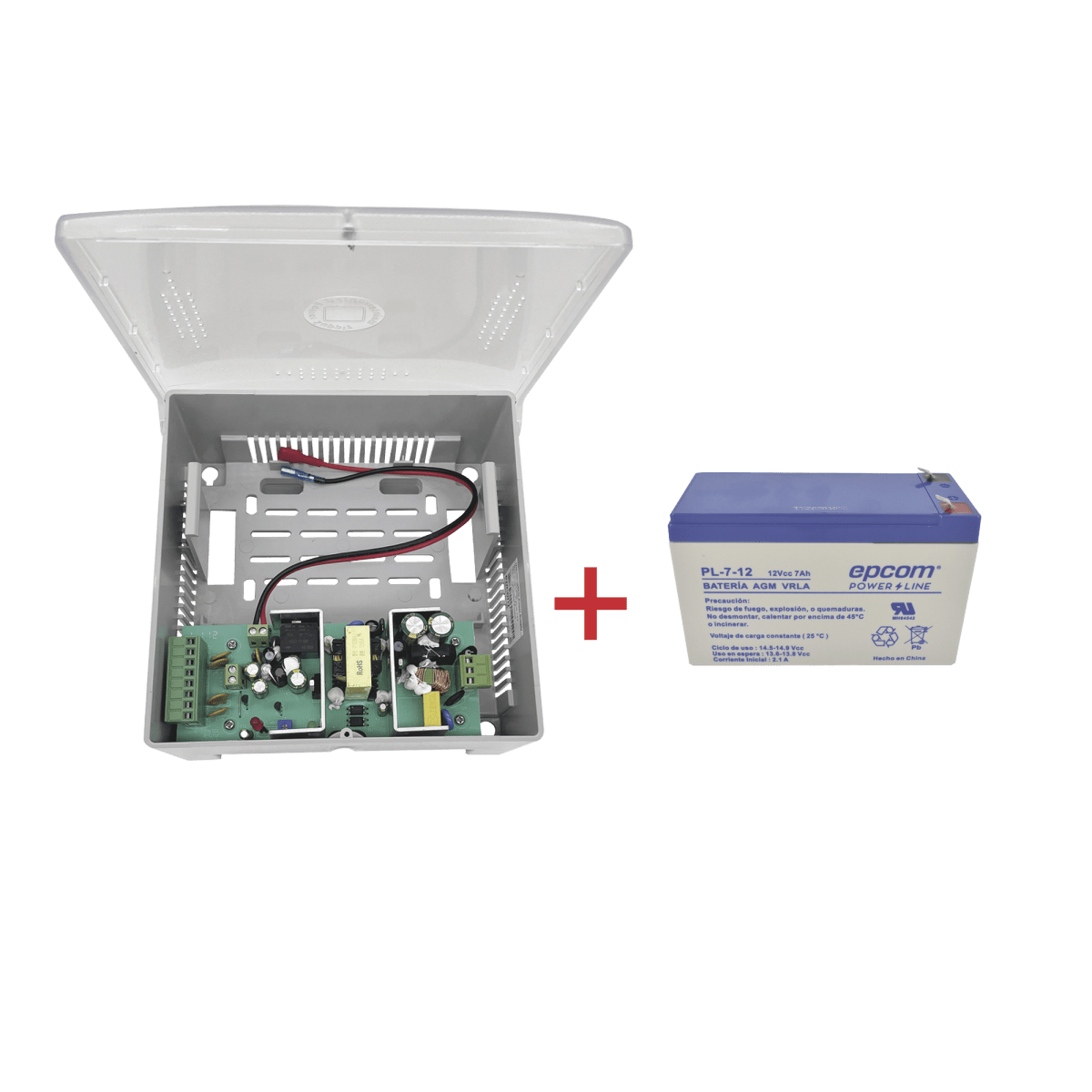 Fuentes de PoderEPCOM POWERLINEPS12DC4PBK/KKit Fuente Respaldo 12V 4A con Bateria Incluida EPCOM POWERLINE PS12DC4PBK/K - SILYMX