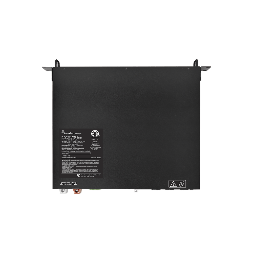Inversor de corriente SAMLEX Onda Pura Montaje en rack 1U 1200W 24 VCD- 120 VCA 50/60 Hz PSR-1200-24 - SILYMX