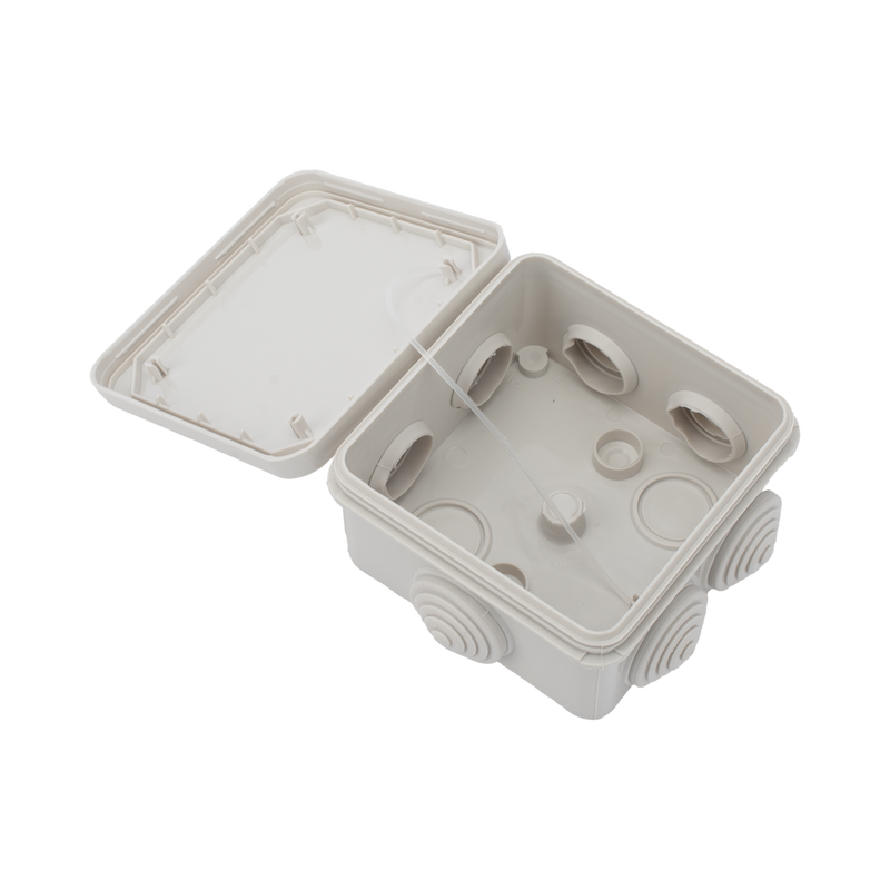 Caja Derivación-Conexión de Plástico (8.9 X 8.9 X 5.0 cm) con 7 Glándulas de Goma - SILYMX