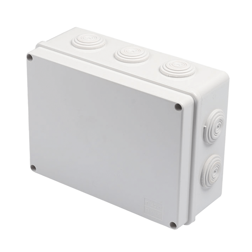 Caja Derivación-Conexión de Plástico (14 X 19 X 7.6 cm) con 10 Glándulas de Goma - SILYMX