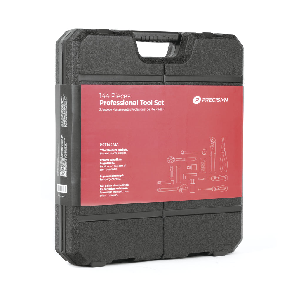 Juego de Herramientas con 144 piezas totales. Pulgadas + Milimétricas Presentación Maletín PST-144-MA - SILYMX