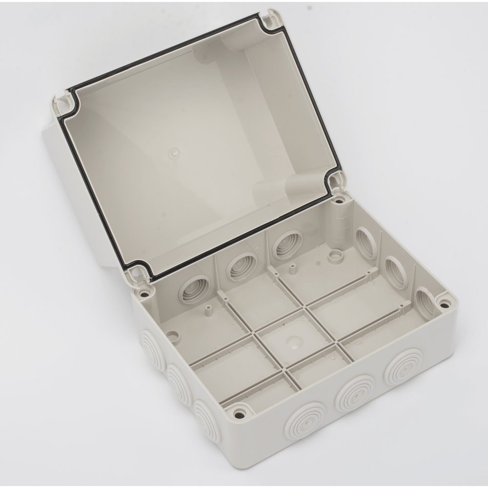 Caja Derivación-Conexión de Plástico (19 X 24 X 16.5 cm) con 12 Glándulas de Goma PRECISION - SILYMX