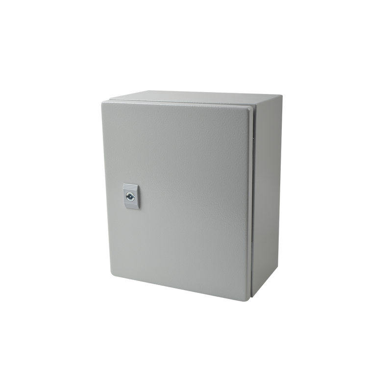 Gabinete de Acero IP66 Uso en Intemperie (250 x 300 x 150 mm) con Placa Trasera Interior y Compuerta Inferior Atornillable (Incluye Chapa y Llave) - SILYMX