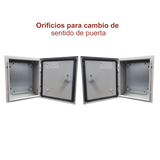 Gabinete De Acero Ip66 Uso En Intemperie 300 X 400 X 200 Mm Con Placa Trasera Interior Y Compuerta Inferior Atornillable PST-3040-20A - SILYMX