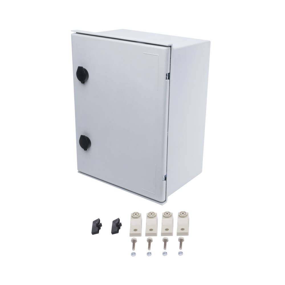 Gabinete de Poliéster IP65 Uso en Intemperie (300 x 400 x 200 mm) con Placa Trasera Interior (Incluye Chapa y Llave) - SILYMX