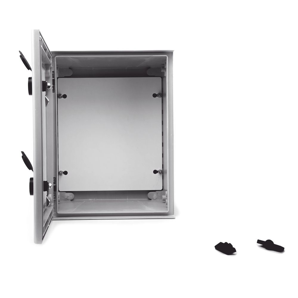 Gabinete de Poliéster IP65 Puerta TransparenteUso en Intemperie (300 x 400 x 200 mm) con Placa Trasera Interior (Incluye Chapa y Llave) - SILYMX