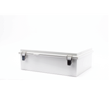 Gabinete de Plástico ABS, Uso en Intemperie IP66 (350 x 460 x 160 mm) Cierre por Broche Inoxidable y Permite Cerrado con Candado y Llave PST-3546-16E