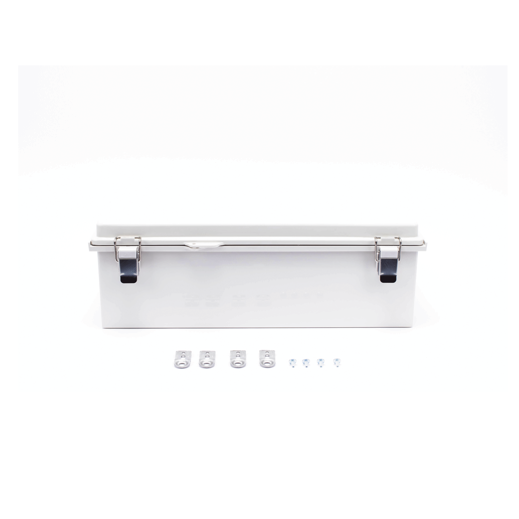 Gabinete de Plástico ABS, Uso en Intemperie IP66 (350 x 460 x 160 mm) Cierre por Broche Inoxidable y Permite Cerrado con Candado y Llave PST-3546-16E