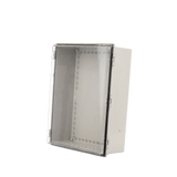 Gabinete Plástico ABS Puerta Transparente Uso Intemperie (350 x 460 x 160 mm) Cierre por Broches Inoxidables y Permite Cerrado con Candado Y Llave (Perno 5mm) - SILYMX