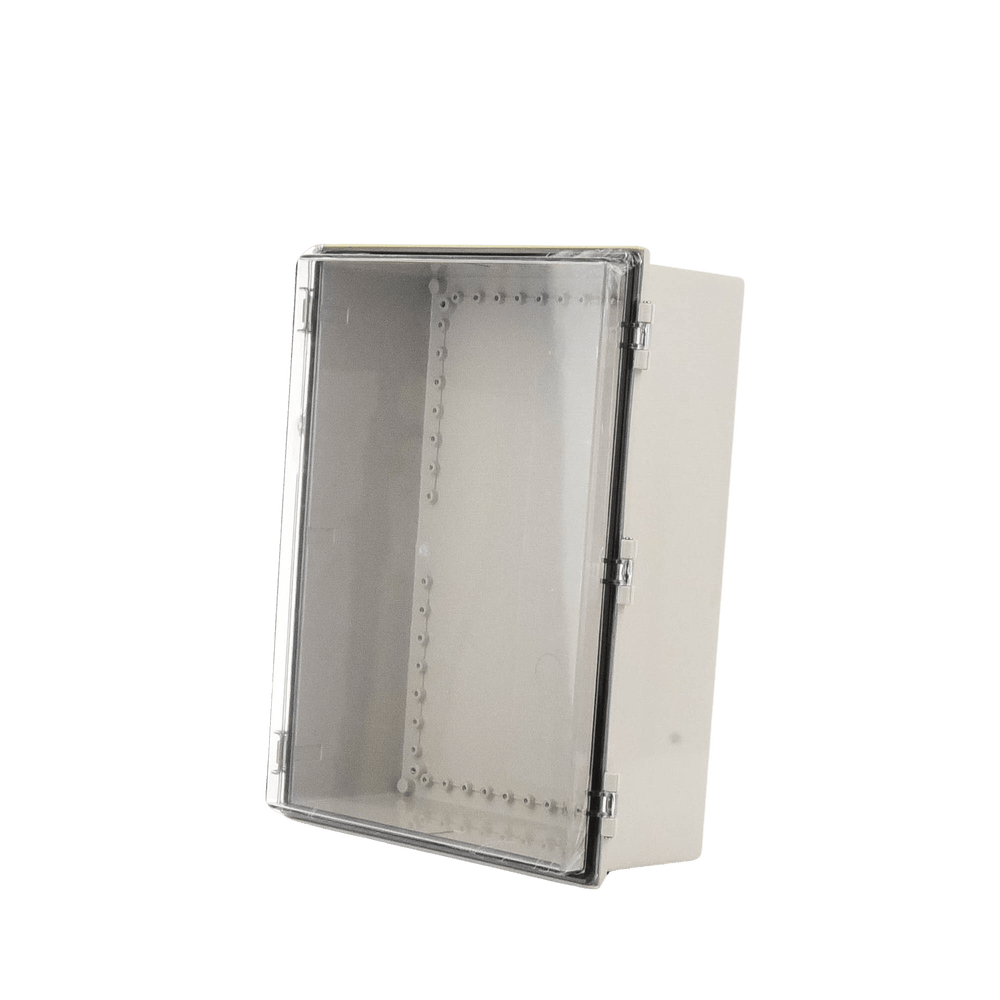 Gabinete Plástico ABS Puerta Transparente Uso Intemperie (350 x 460 x 160 mm) Cierre por Broches Inoxidables y Permite Cerrado con Candado Y Llave (Perno 5mm) - SILYMX